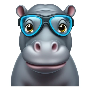 Hippo with a snorkel  sticker