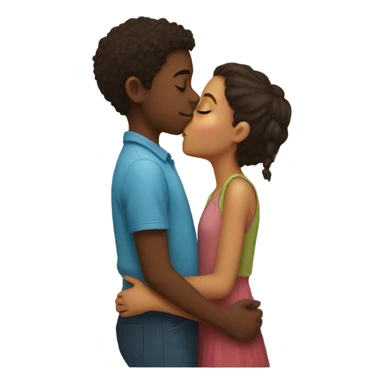 A girl kissing a boy sticker