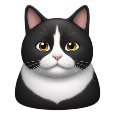 Black ans white fat cat sticker