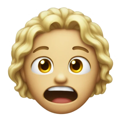 Pleading emoji but with a open mouth sticker