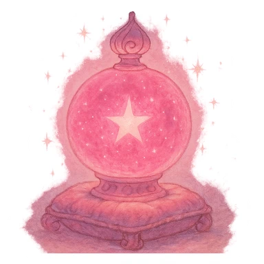 magical object in all pink, dreamy lighting, soft painterly textures, whimsical and enchanting sticker
