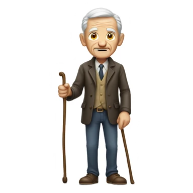 old man with cane sticker