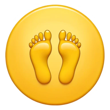 Yellow circle with a hole in the middle and two feet above the circle on both sides  sticker