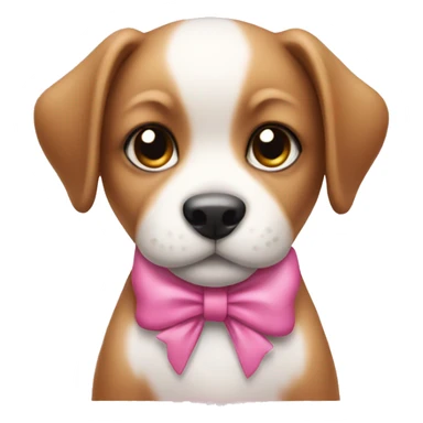 Puppy with pink bow sticker
