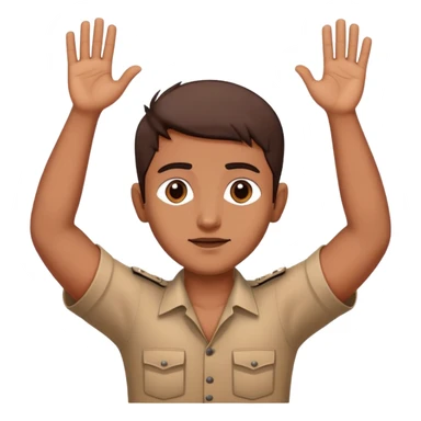 Indian person with hands up in surrender sticker
