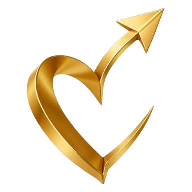 3D golden spiral arrow pointing upward, dynamic twist ribbon style, elegant metallic gold, smooth gradient lighting, realistic shadows, clean modern vector look, professional infographic design sticker