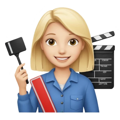 Blonde girl with clapboard sticker