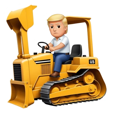 Donald trump riding bulldozer sticker