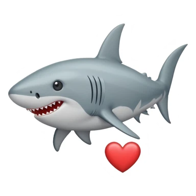 Crea un tiburón con corazón sticker