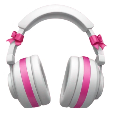 headphones with cute pink ribbon sticker