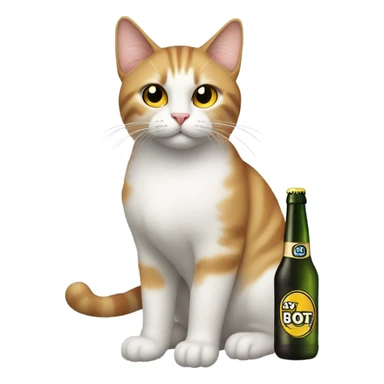 Cat with a beer sticker