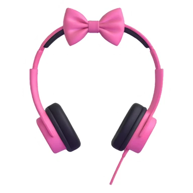Apple headset with a pink bow tie sticker