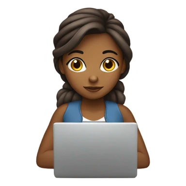 Pretty brown girl coding on a computer sticker