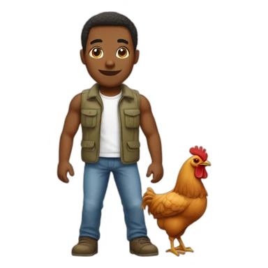 Un africain avec une cuisse de poulet sticker
