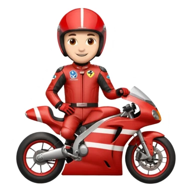 red motorcycle racer with out helmet sticker