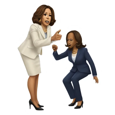 Kamala Harris playing à game with à contrôler  sticker