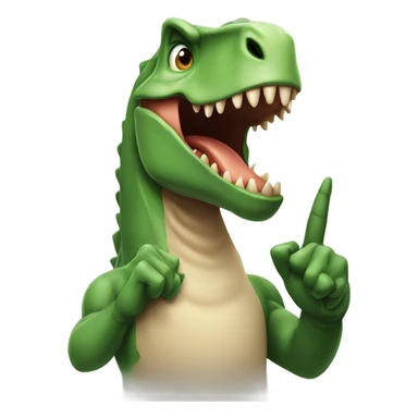 Dinosaur hold up middle finger  sticker