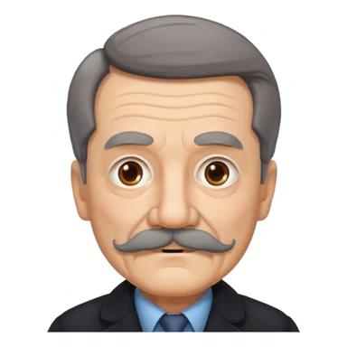mustaches elderly man with coat sticker