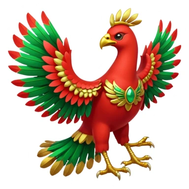 Pokemon red and green legendary Ho-Oh sticker