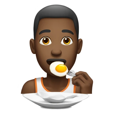 african american man eating egg sticker