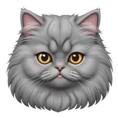 cinematic-adorable-big-eyed-fluffy-grey-persian-cat-portrait-emoji,-head-tilted-playfully-with-a-sweet-expression,-fluffy-grey-fur,-simplified-yet-irresistibly-cute-features-with-large,-expr sticker