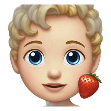 Baby with blue eyes strawberry sticker