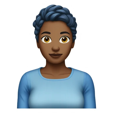 Women in a blue crop top shirt  sticker