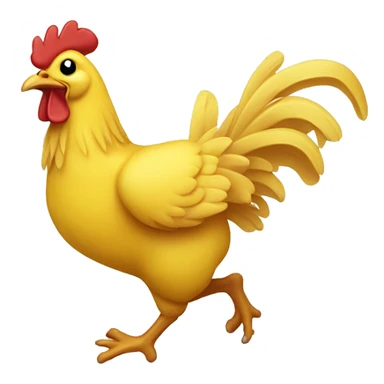 Running yellow chicken sticker