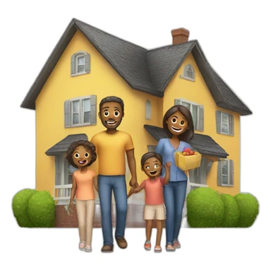 family buying a house sticker
