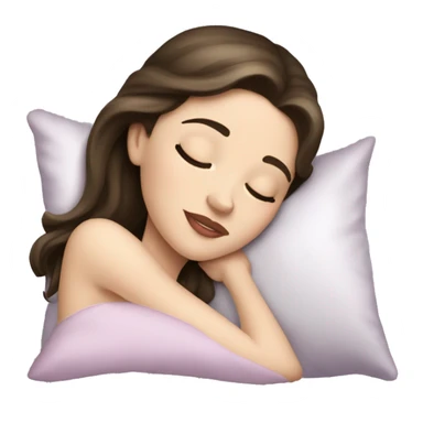sleeping beauty brunette white girl with a silk pillow sticker