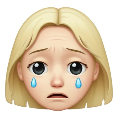 A very sad crying face  sticker