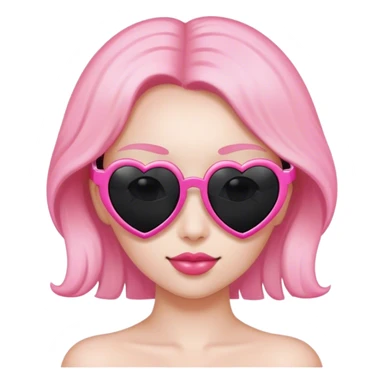 Pink heart shaped sunglasses with black lens ￼ sticker