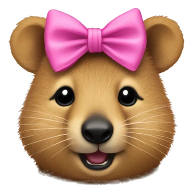 Quokka with a pink bow headband  sticker