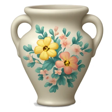 Pretty vase with floral pattern sticker
