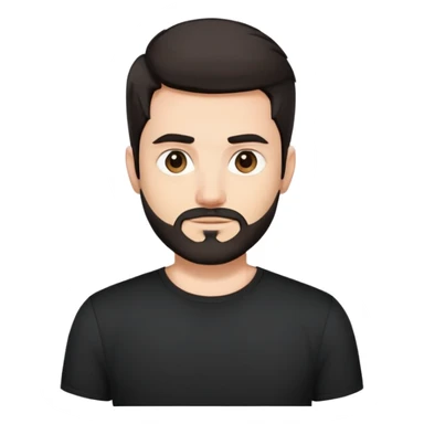 dark-haired tech bro black shirt small beard sticker