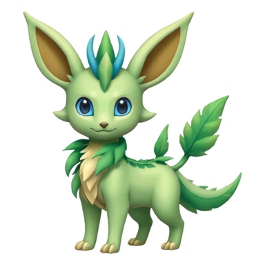 Kawaii cute cool feral Sprigatito-Leafeon-Flygon-Fakémon-hybrid (full body) sticker