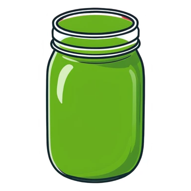green detox smoothie in a mason jar sticker