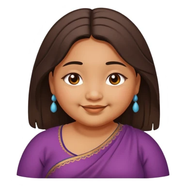 A north eastern brown (indian ) girl who is chubby but cute and her hair is mid length and her eyes are a little downturned sticker