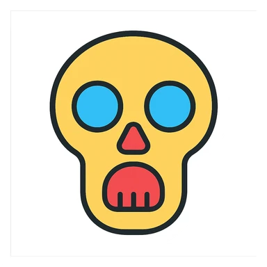 surprised skull emoji, expressive face sticker