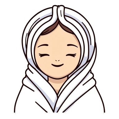 girl with a towel on her head sticker