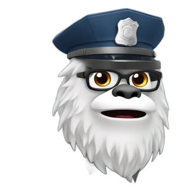 Yeti de las nieves de policía  sticker