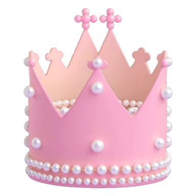white and pastel pink crown with pearls sticker