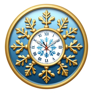 Clock with a snowflake sticker