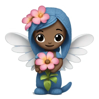Stitch Angel with flower sticker