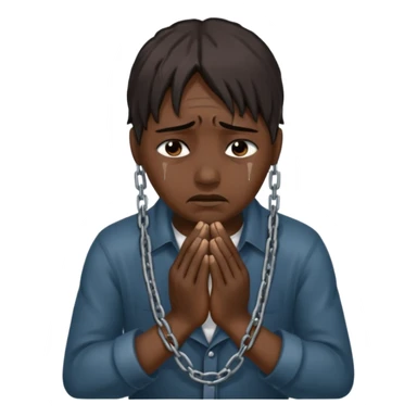 slavery chained hands and head, weeping sticker