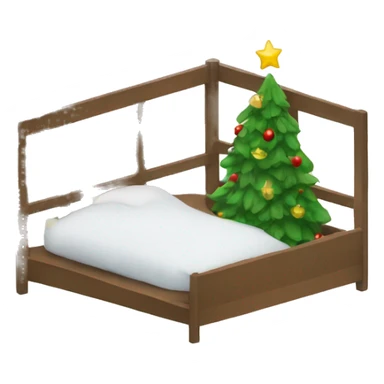 Bed and Christmas tree sticker