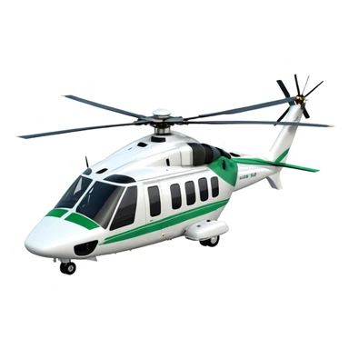 AgustaWestland AW139 - Leonardo (Model Year: 2022) (Iconic colour: White with green accents) sticker
