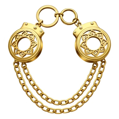 Golden hand cuffs on gold chains sticker