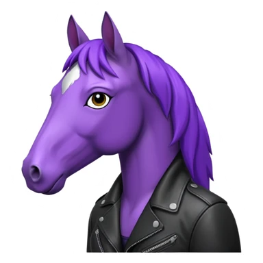 Purple horse wearing leather jacket
 sticker
