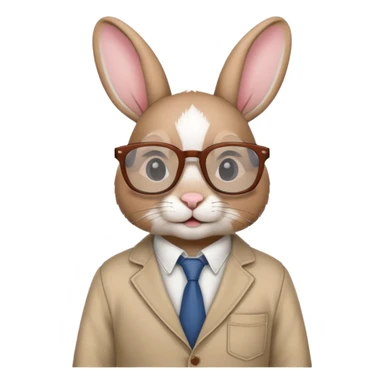 rabbit with clothes and wearing glasses sticker